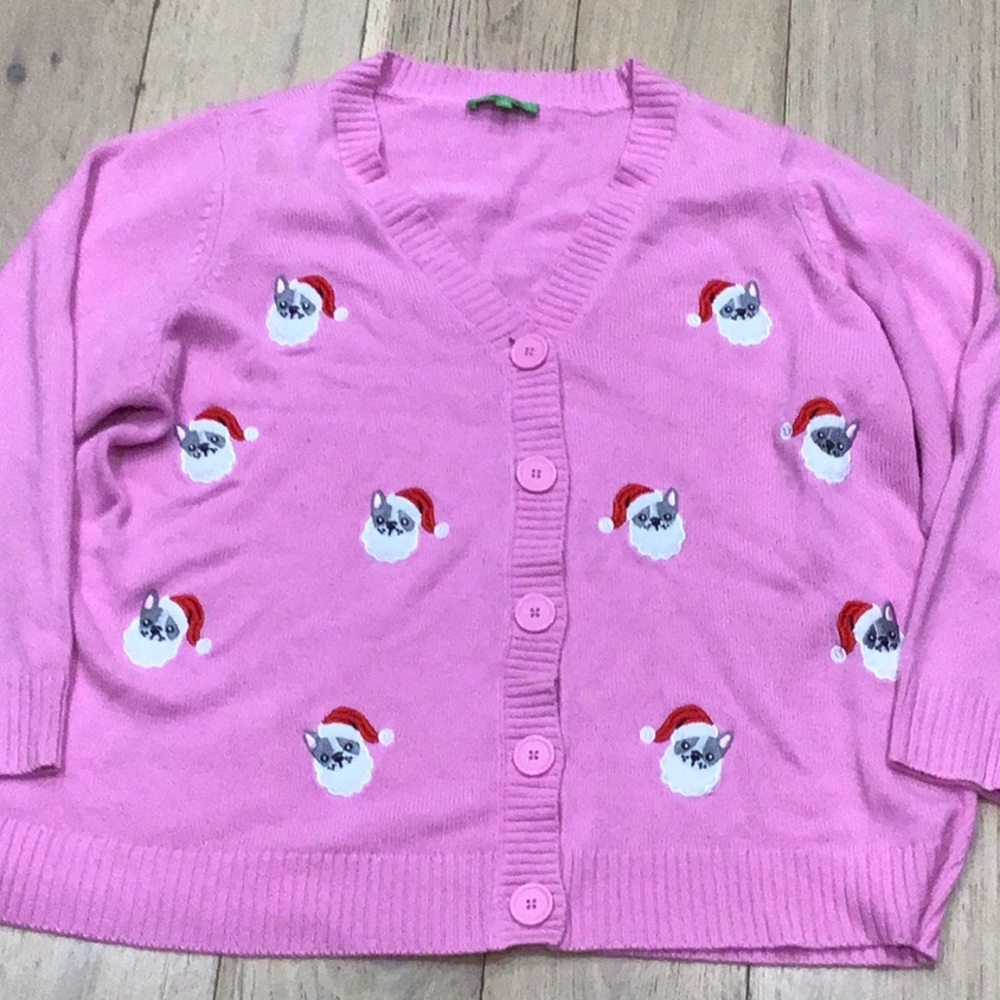 Ugly Christmas Cardigan Sweater With Cat Santa’s